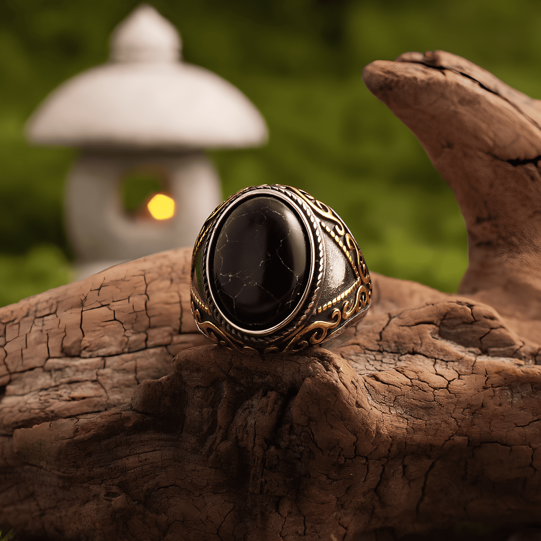 Light of Seljuk Ring – Vintage Turkish Black Gold - Night Works