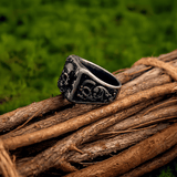 Love and Rebirth Skull Rose Gothic Titanium Steel Ring - Night Works