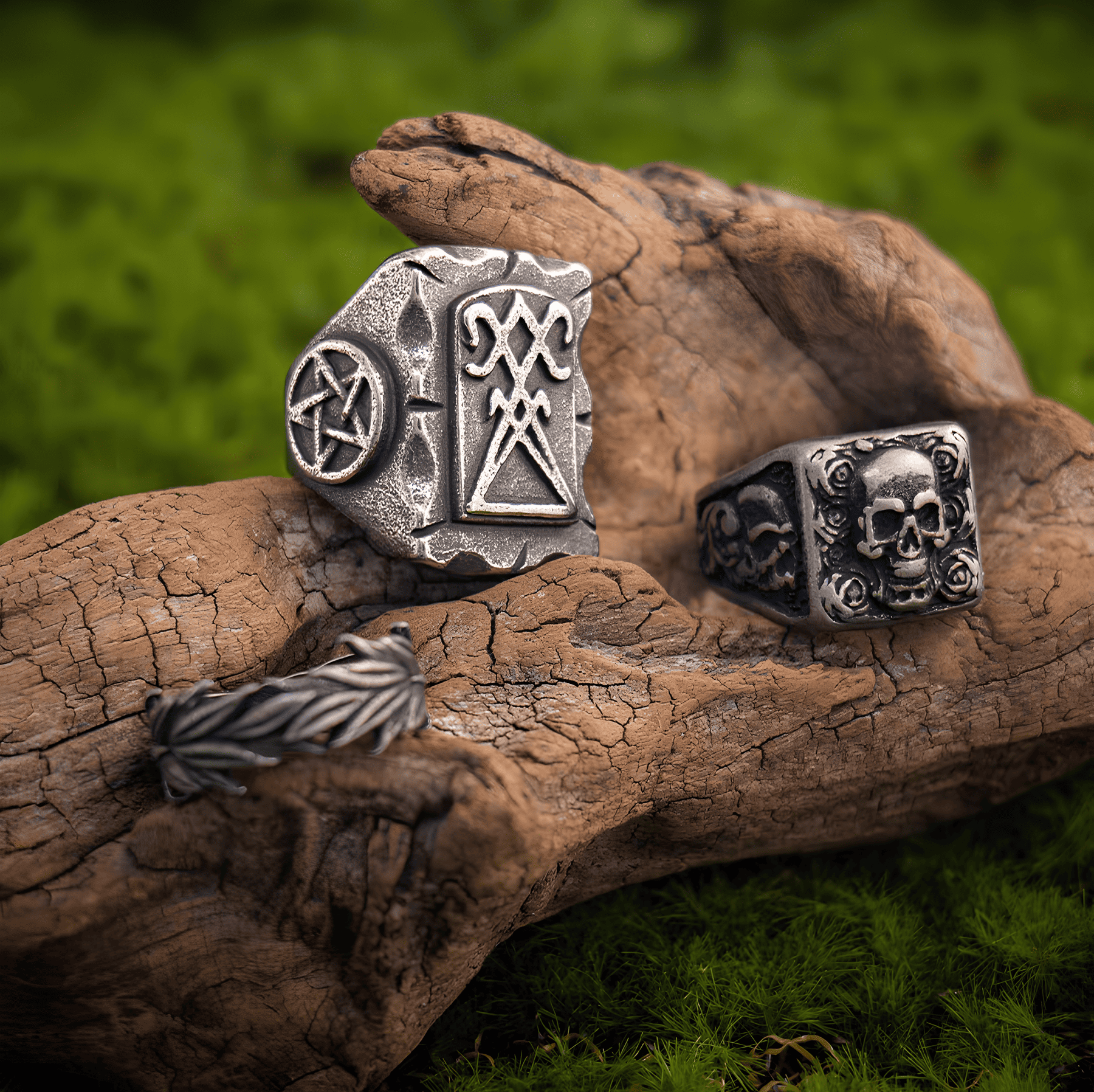 Love and Rebirth Skull Rose Gothic Titanium Steel Ring - Night Works