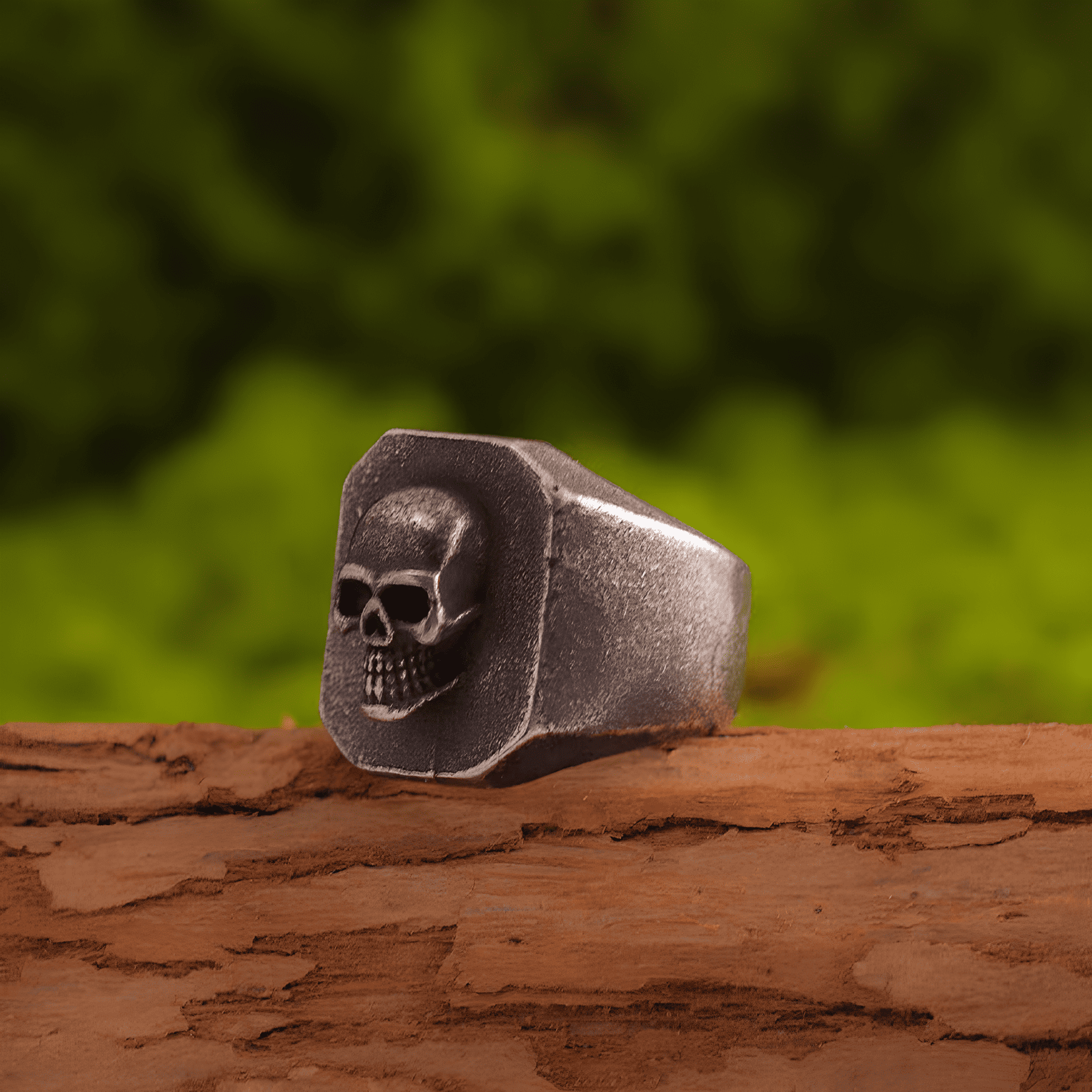 Maniac Killer Skull Gothic Titanium Steel Signet Ring - Night Works