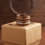 Mont Saint - Michel Ring – Celtic Wood Inlay Stainless Steel Ring - Night Works