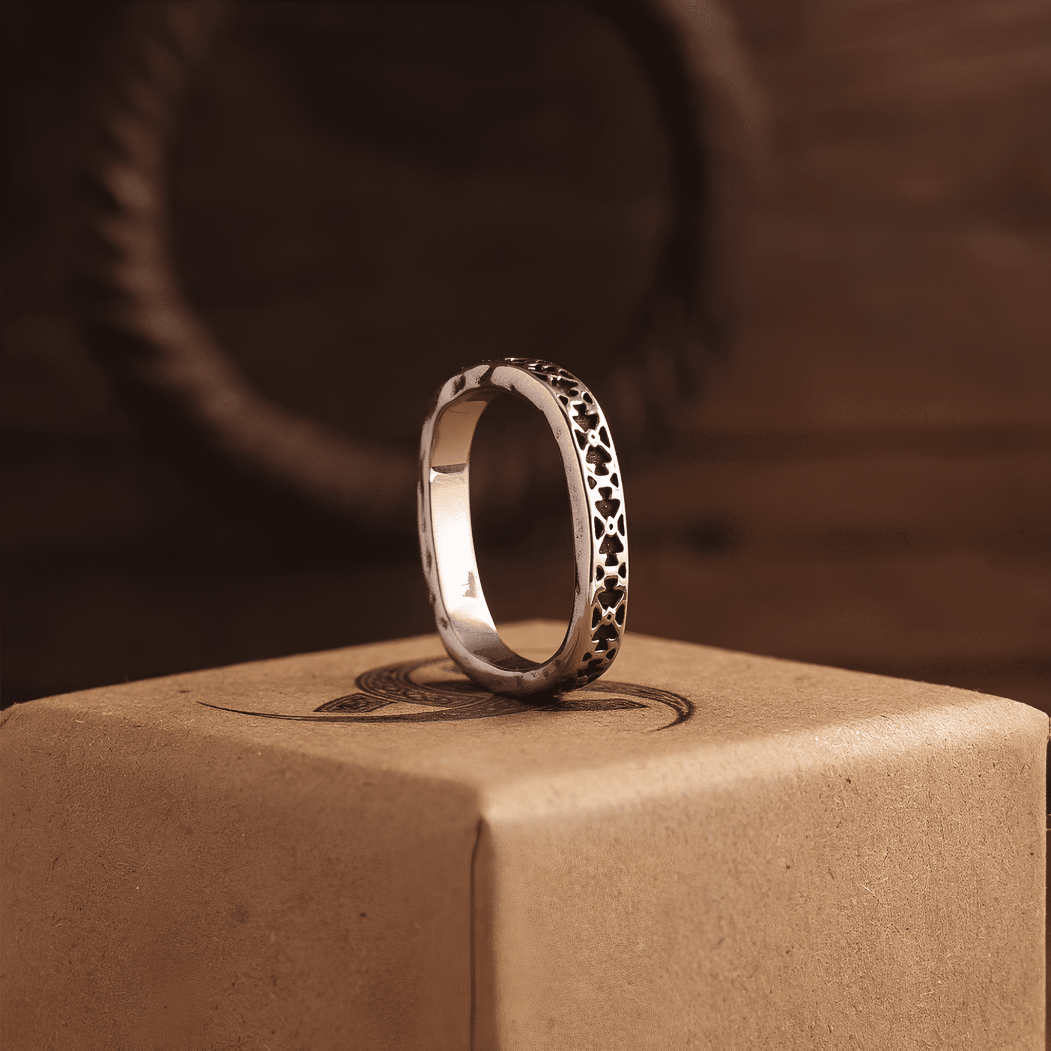 Navajo Totem 3 - in - 1 Titanium Steel Vintage Ring - Night Works