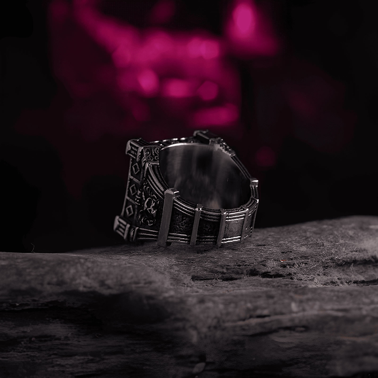 Night Watchman Gothic Skull Titanium Steel Ring - Night Works