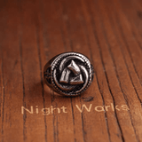 Nordic War Horn Signet Ring – Triple Horn of Odin Viking Stainless Steel Ring - Night Works