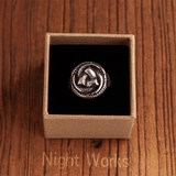 Nordic War Horn Signet Ring – Triple Horn of Odin Viking Stainless Steel Ring - Night Works