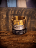 Norse Rune Spinner Ring – Titanium Steel Viking Symbol Fidget Band - Night Works