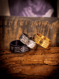 Norse Rune Spinner Ring – Titanium Steel Viking Symbol Fidget Band - Night Works
