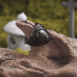 Origin Ring – Vintage Dark Oval Engraved Black Stone - Night Works