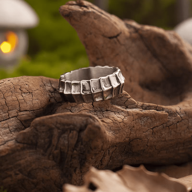 Power of the Dragon Ring – Dragon Scale Texture Stainless Steel Ring - Night Works