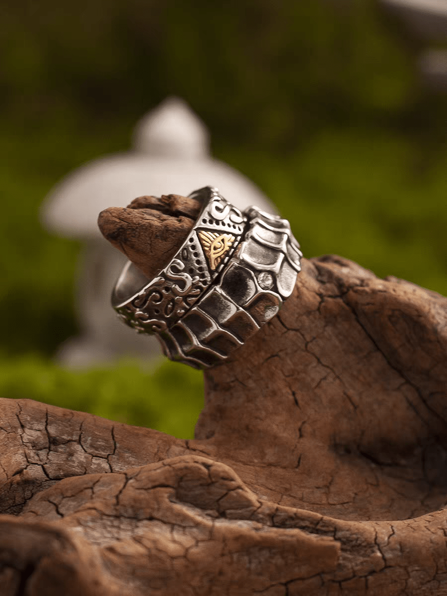 Power of the Dragon Ring – Dragon Scale Texture Stainless Steel Ring - Night Works