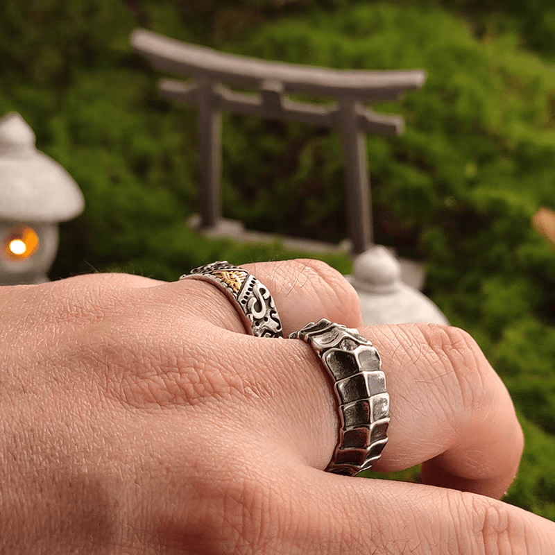 Power of the Dragon Ring – Dragon Scale Texture Stainless Steel Ring - Night Works