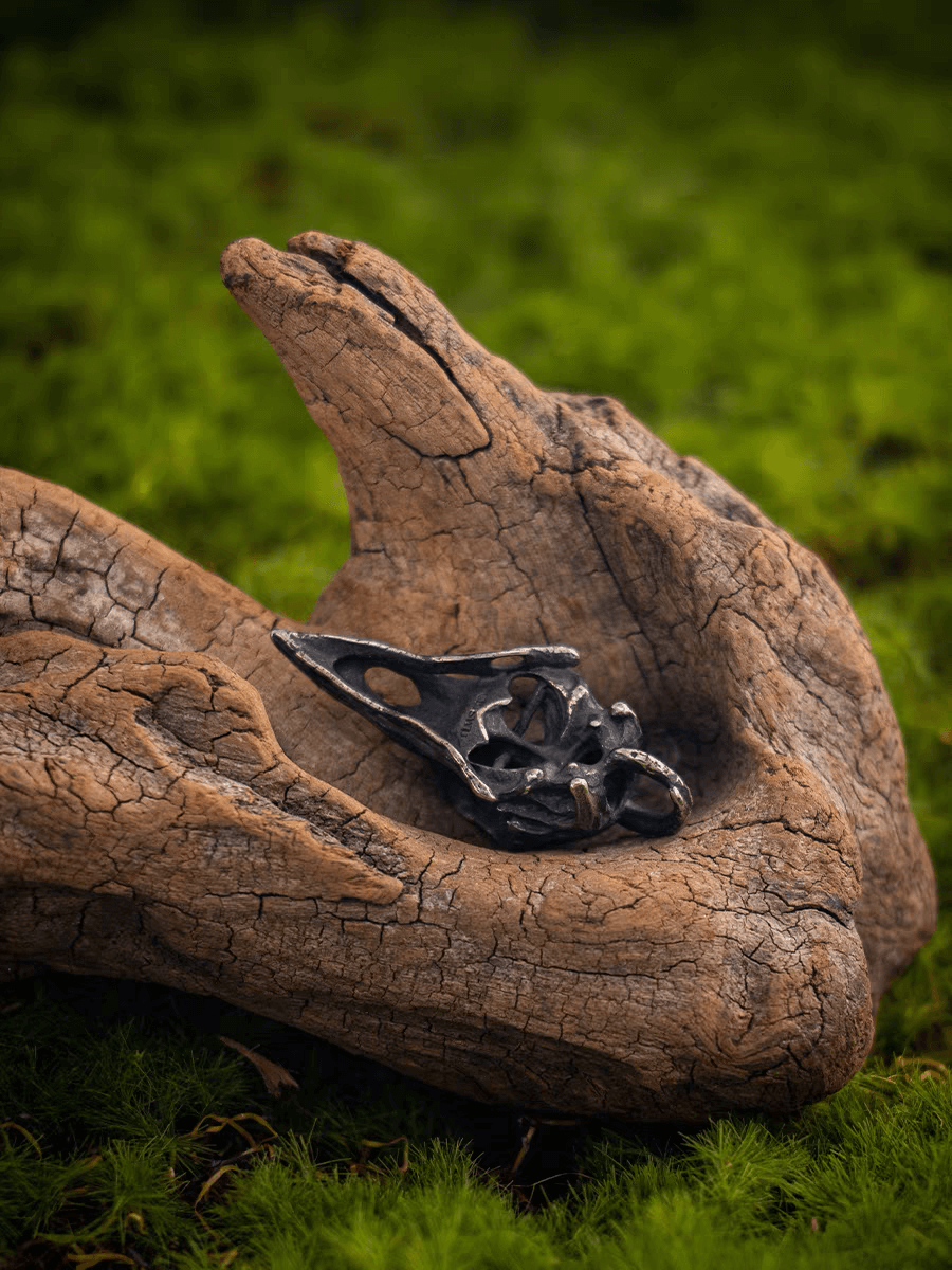 Pray for Victory Nordic Viking Raven Skull Retro Pendant Necklace - Night Works