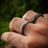Promise of Voyage Viking Rune Ring – Titanium Steel Norse Band - Night Works