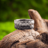 Promise of Voyage Viking Rune Ring – Titanium Steel Norse Band - Night Works