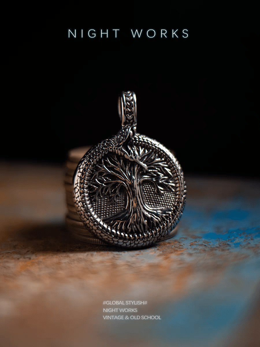 Ragnarök Norse Pendant – Stainless Steel Viking Tree of Life - Night Works