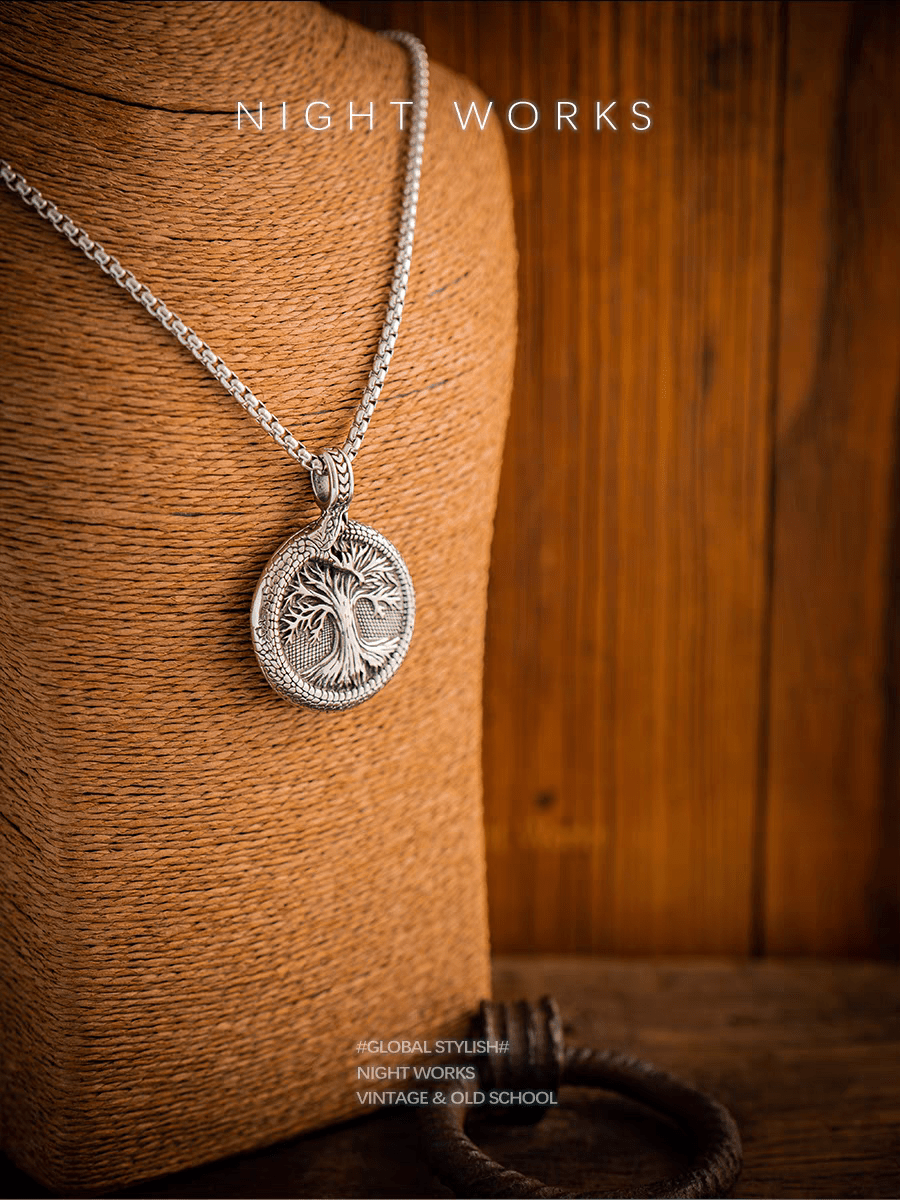 Ragnarök Norse Pendant – Stainless Steel Viking Tree of Life - Night Works