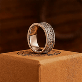 Rumor Cross Flower Ring – Vintage Carved Titanium Steel Band - Night Works