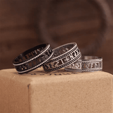 Runic Blessing Ring – Norse Rune Hollow Cut Stainless Steel Ring - Night Works