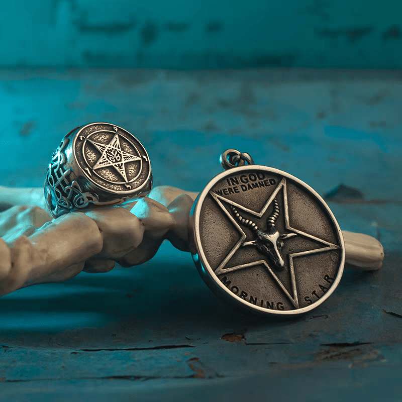 Satan’s Call Inverted Pentagram Ring – Gothic Stainless Steel Seal Ring - Night Works