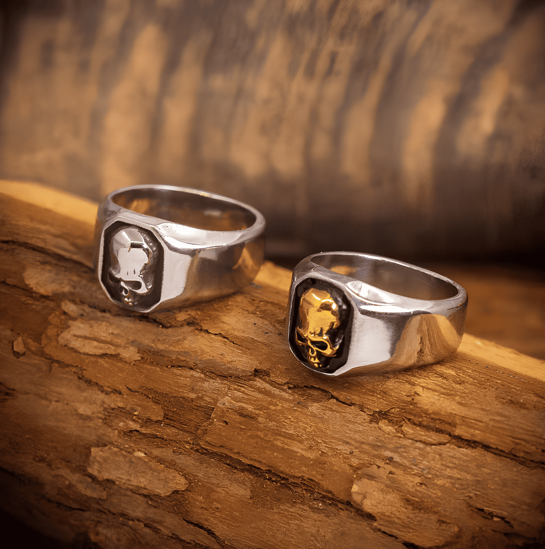 Signet Skull Gothic Titanium Steel Ring - Night Works