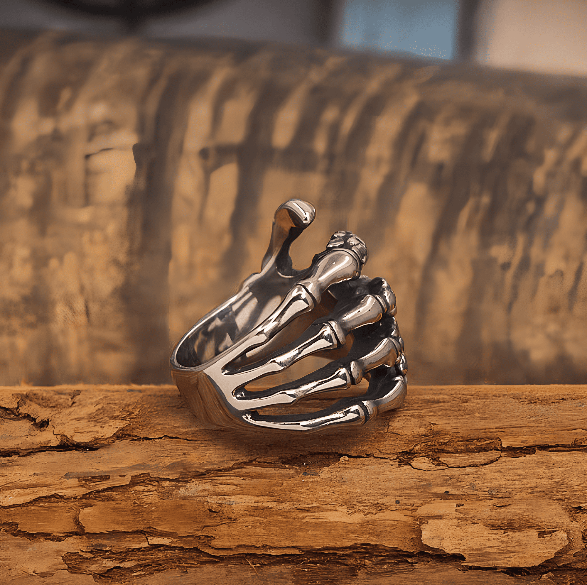 Skeleton Hand Ring - Gothic Titanium Steel Jewelry - Night Works