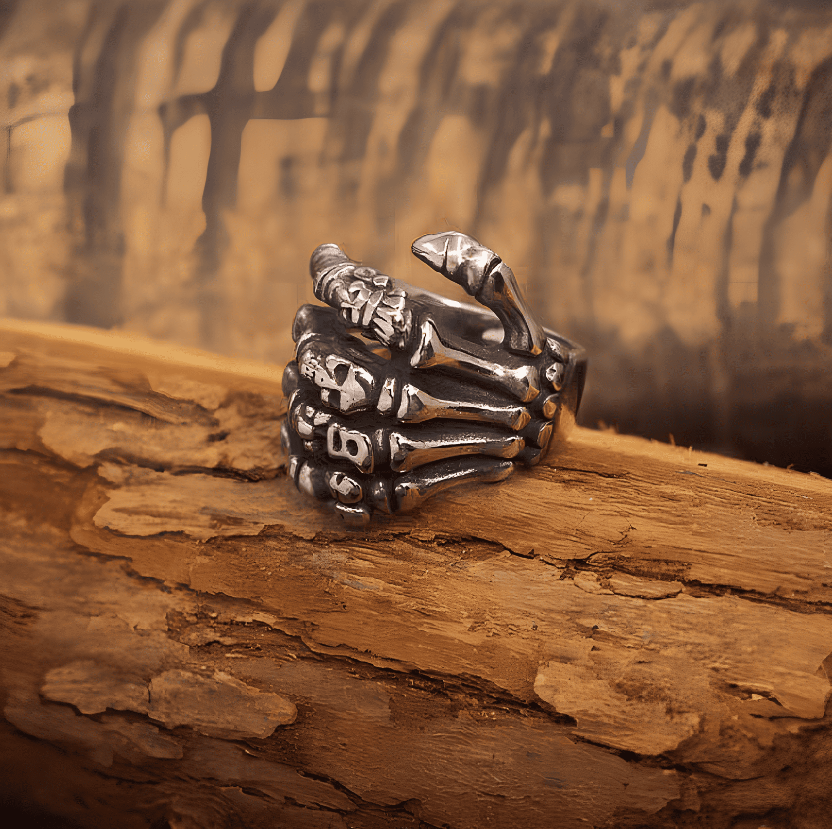 Skeleton Hand Ring - Gothic Titanium Steel Jewelry - Night Works