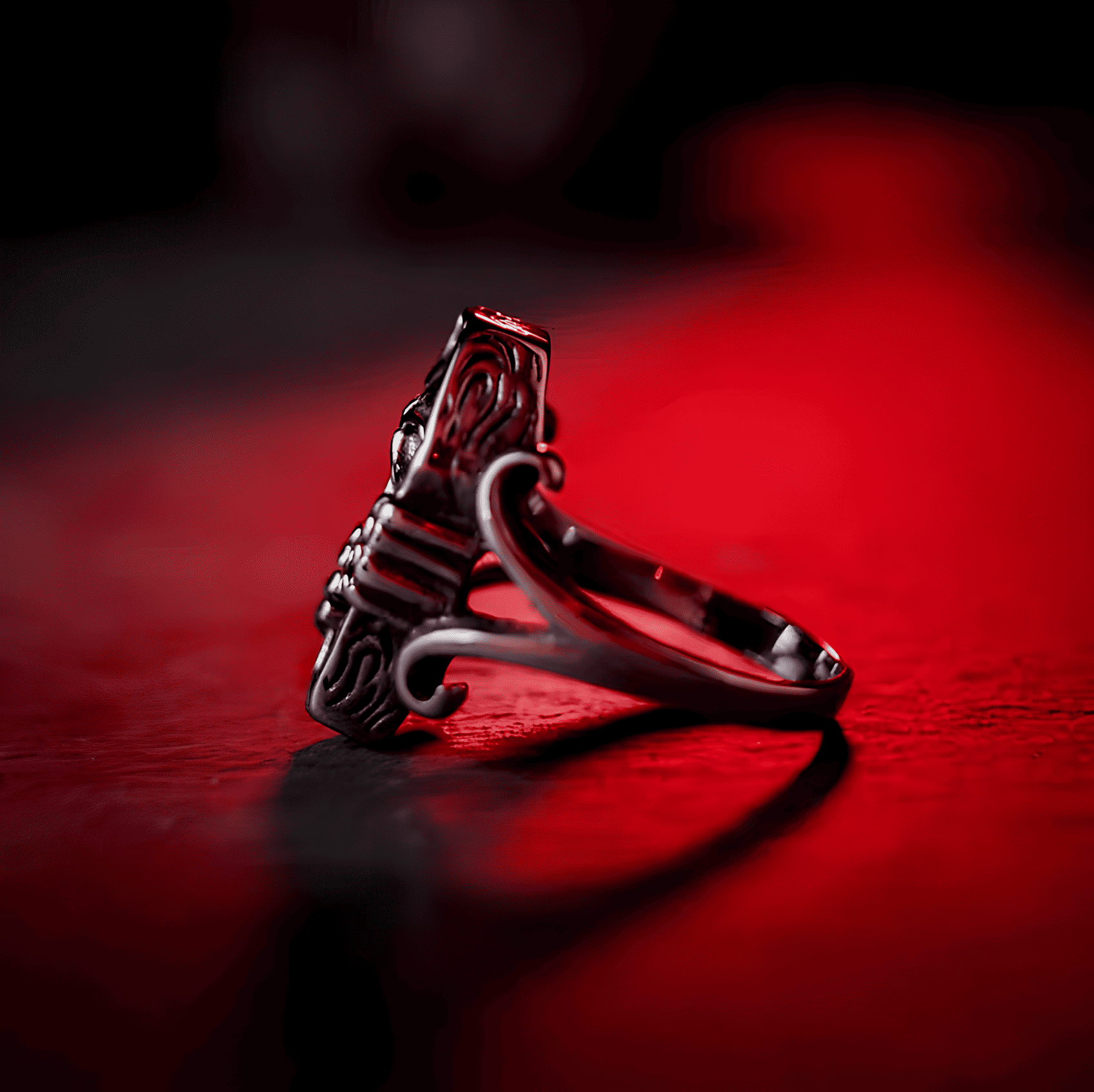 Skull Coffin Ring - Gothic Titanium Steel Jewelry - Night Works