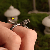 Snake Ring – Gothic Titanium Steel Serpent Band with Scales - Night Works