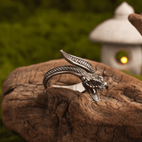Snake Ring – Gothic Titanium Steel Serpent Band with Scales - Night Works