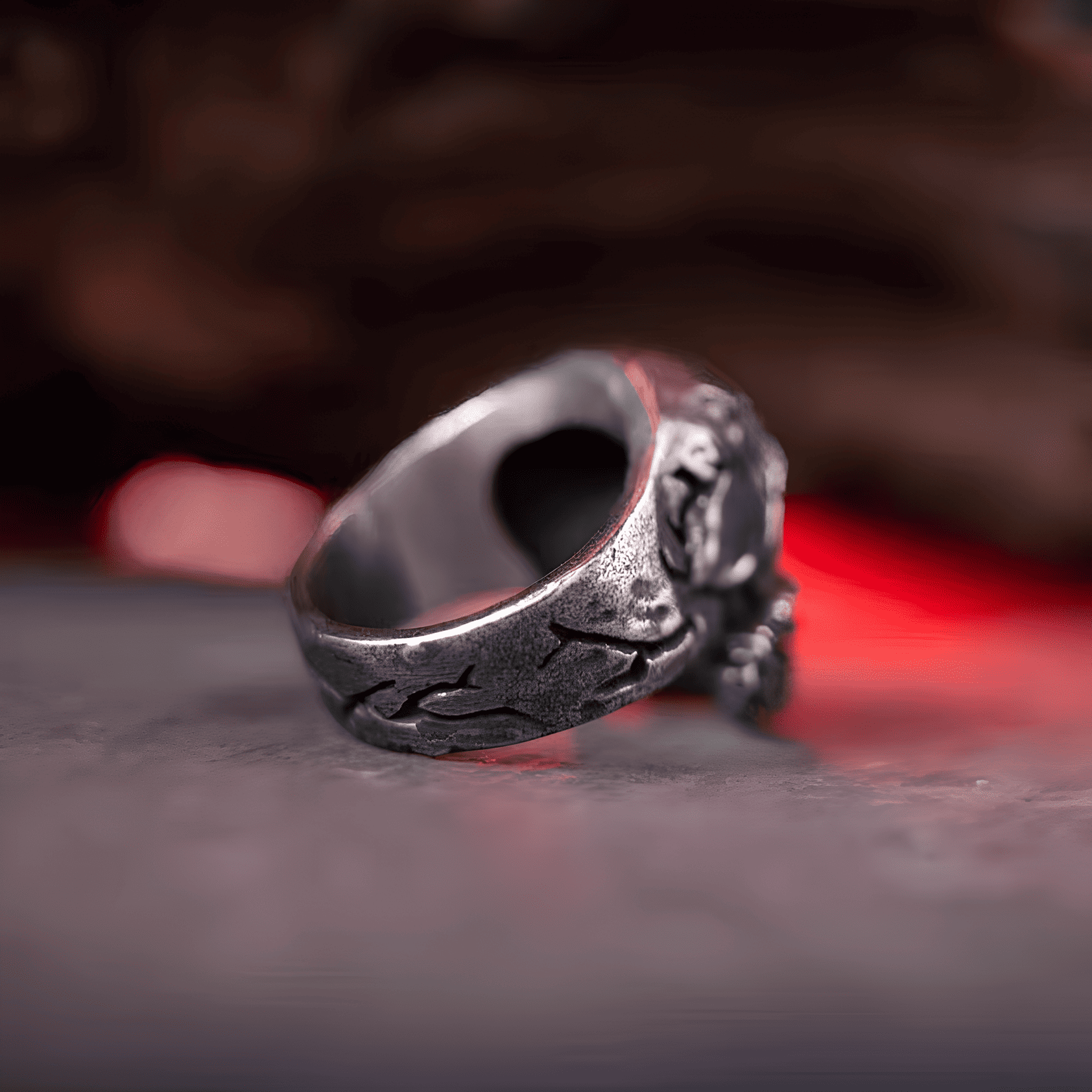 Speak No Evil - Titanium Steel Gothic Skull Ring - Night Works