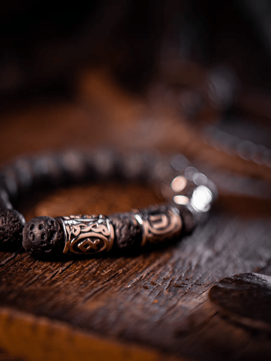 The Secret of the Universe Norse Mythology Jingrune Volcanic Stone Bracelet - Night Works