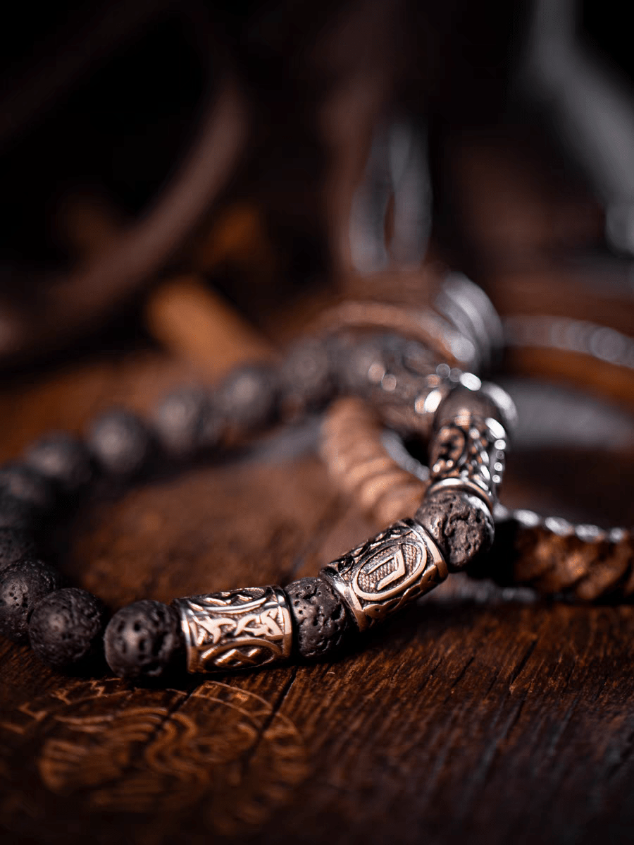 The Secret of the Universe Norse Mythology Jingrune Volcanic Stone Bracelet - Night Works