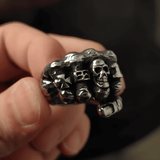 Titanium Steel Knuckle Skull Ring - American Retro Street Style - Night Works
