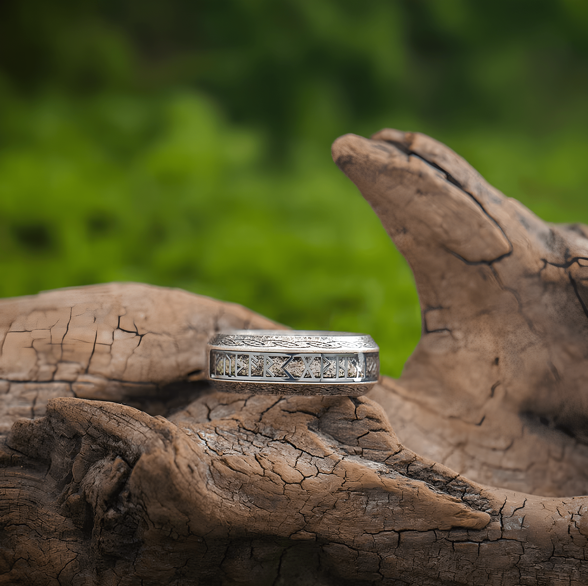 Valhalla Norse Ring - Viking Stainless Steel Rune Ring - Night Works