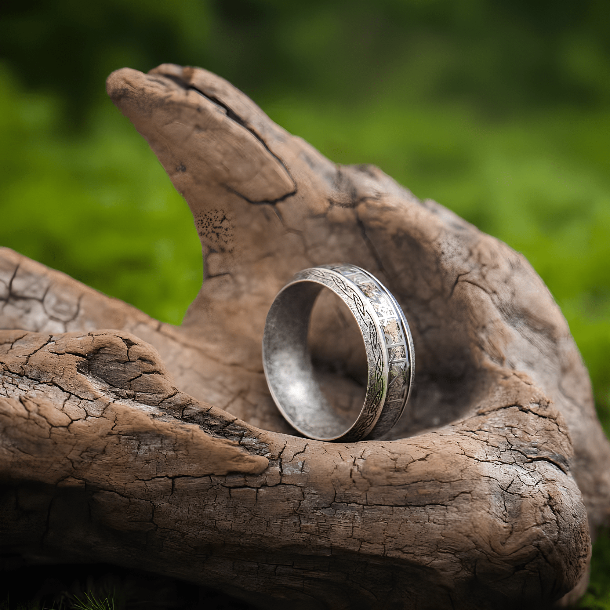 Valhalla Norse Ring - Viking Stainless Steel Rune Ring - Night Works