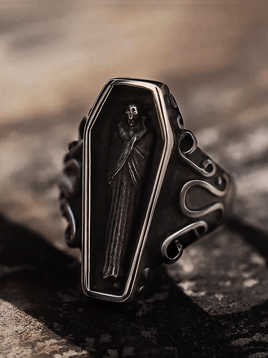 Vampire Coffin Ring – Gothic Coffin Stone Ring - Night Works