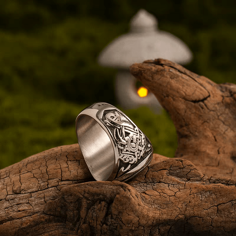 Viking Longship Adventure Ring – Norse Titanium Steel Ring - Night Works