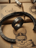 Viking Rune Cuff Bracelet – Vintage Nordic Stainless Steel Bangle - Night Works