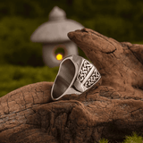 Viking Valhalla Rune Ring – Titanium Steel Signet Ring - Night Works
