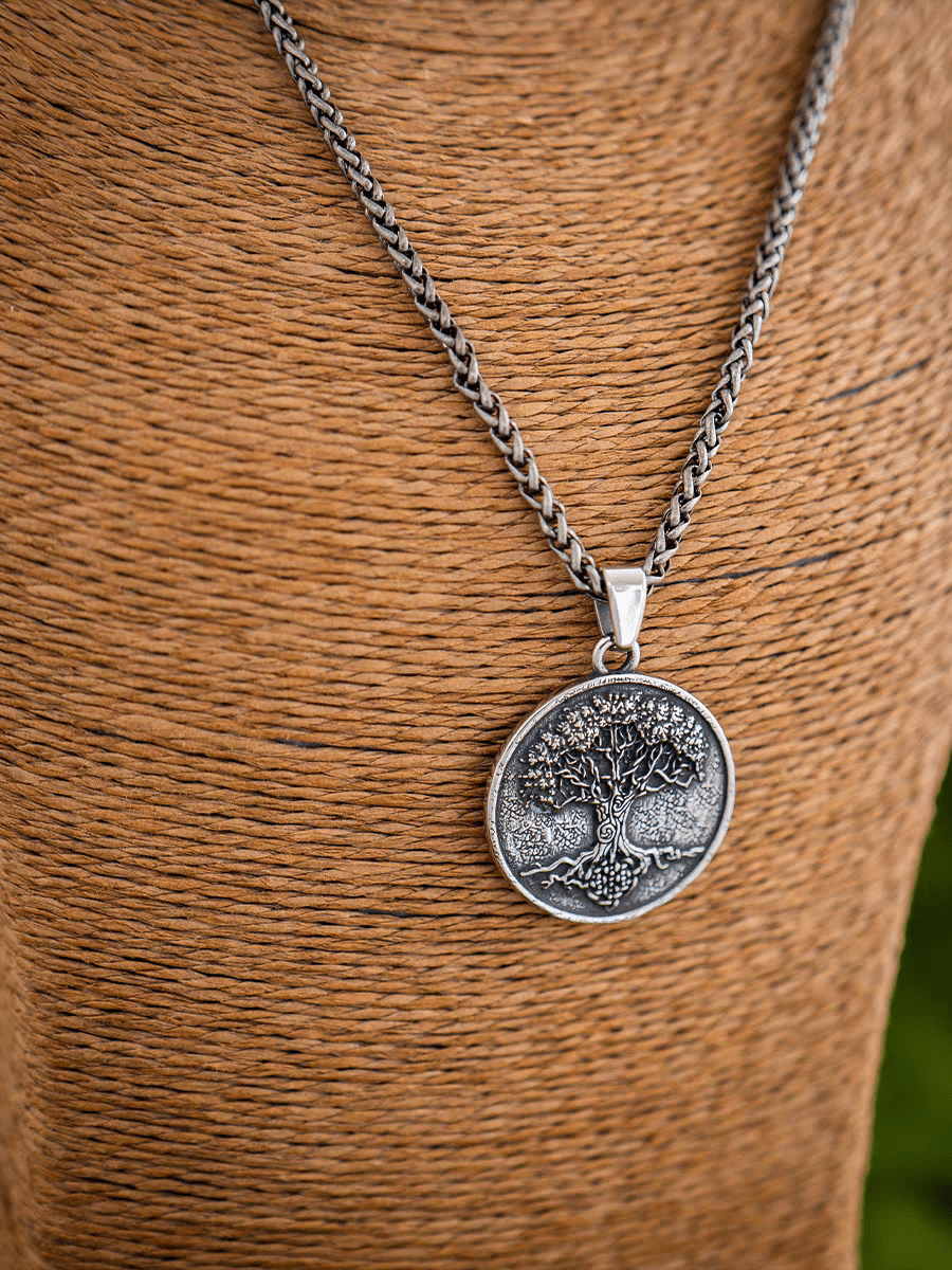 Yggdrasil Tree of Life Pendant – Norse Mythology Stainless Steel Viking Necklace - Night Works